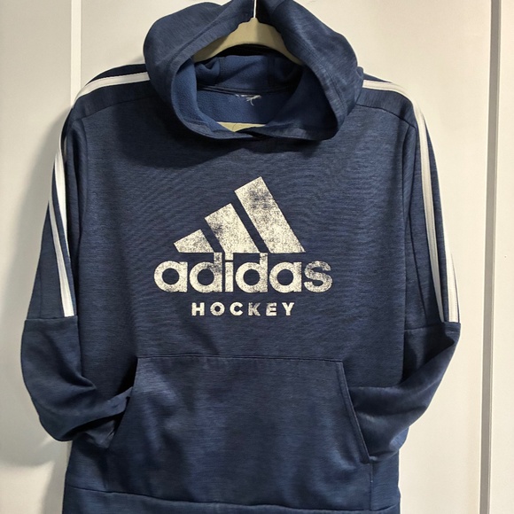 Navy blue Adidas hooded sweatshirt - Picture 1 of 10